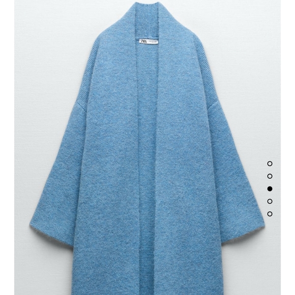 Zara long blue alpaca blend coat limited edition 💙 - Picture 3 of 8